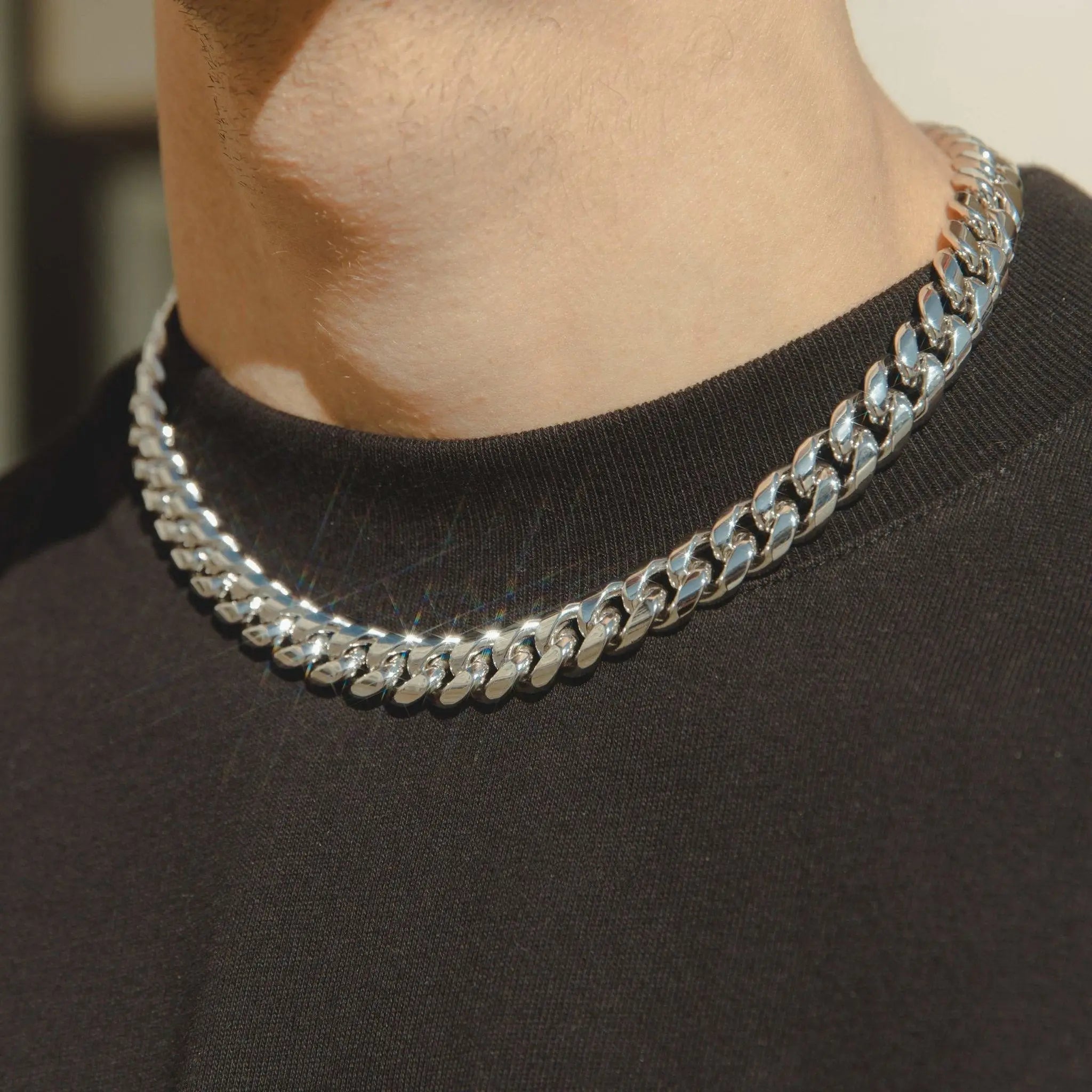 10mm Iced Clasp Cuban Chain in White Gold The Icetruck