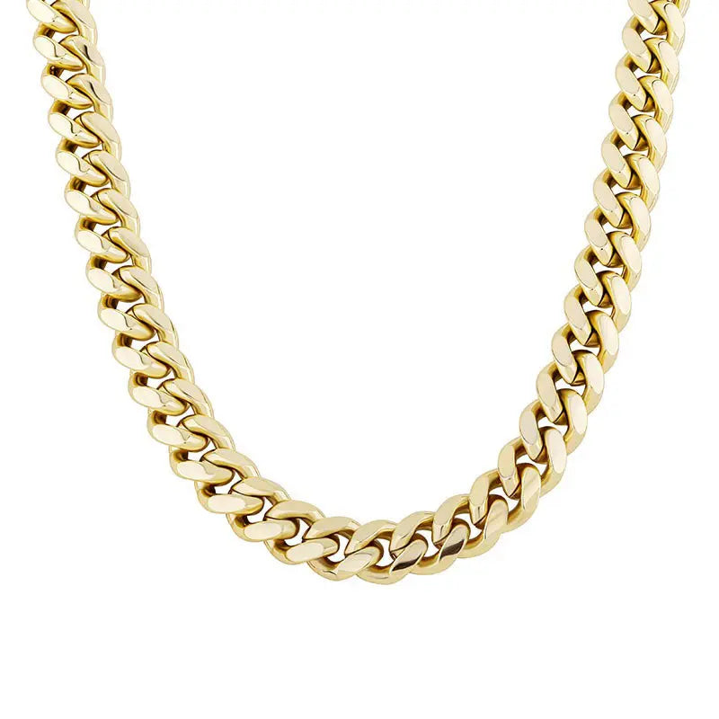 10mm Iced Clasp Cuban Chain in Yellow Gold The Icetruck