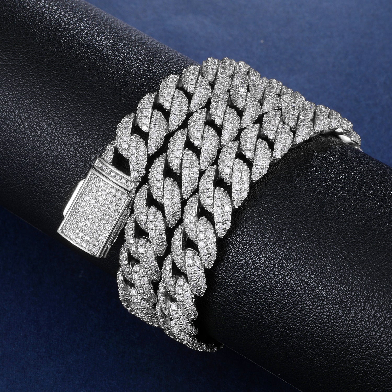 10mm Iced Cuban Link Chain - 925 Silver