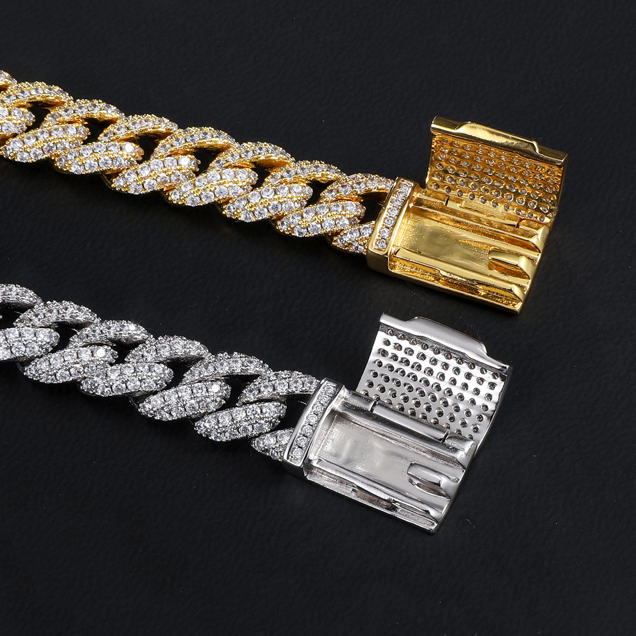 10mm Iced Cuban Link Chain - 925 Silver