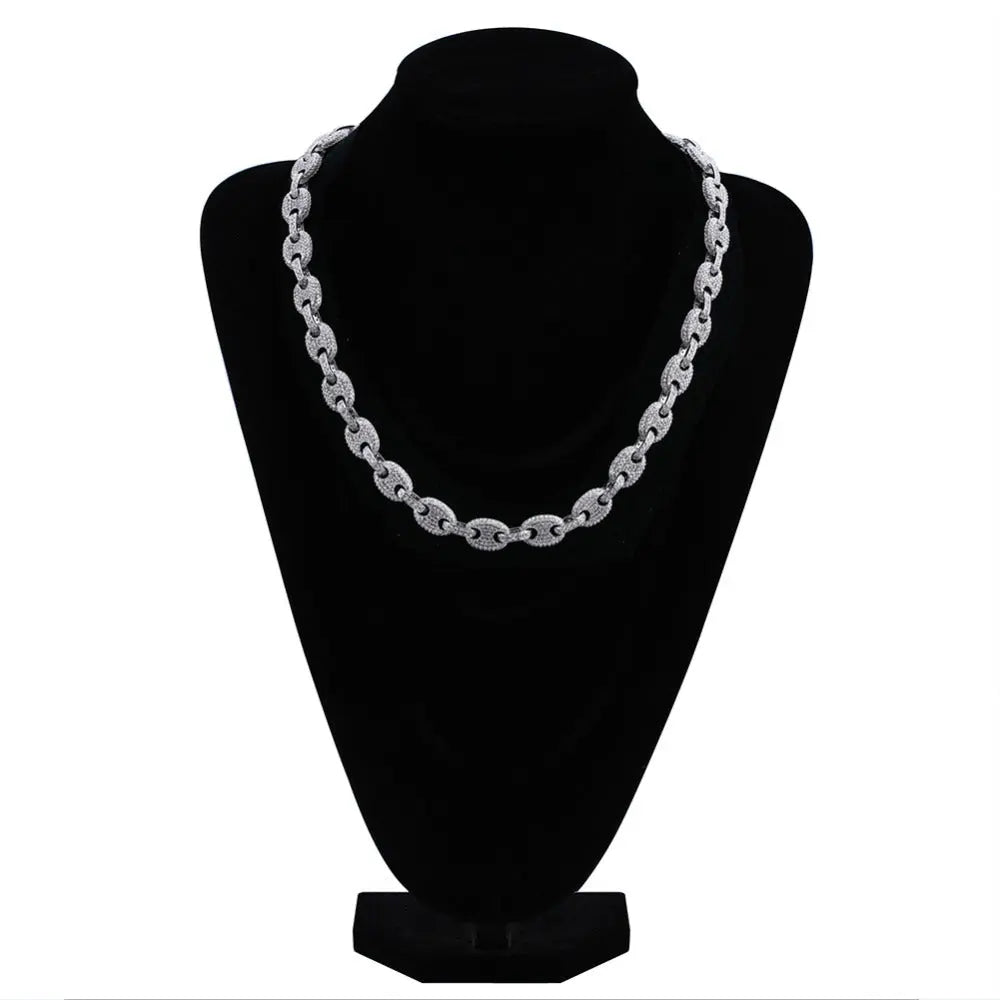 12mm Iced G-Link Chain in White Gold | - The Icetruck