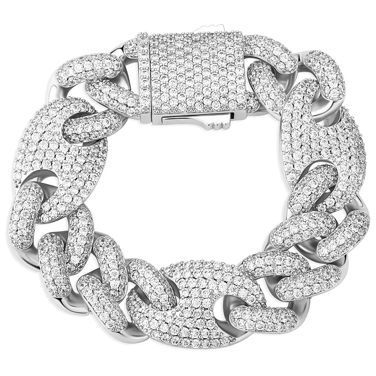 20mm Miami Cuban G-Link Bracelet in White Gold 922.9cm The Icetruck