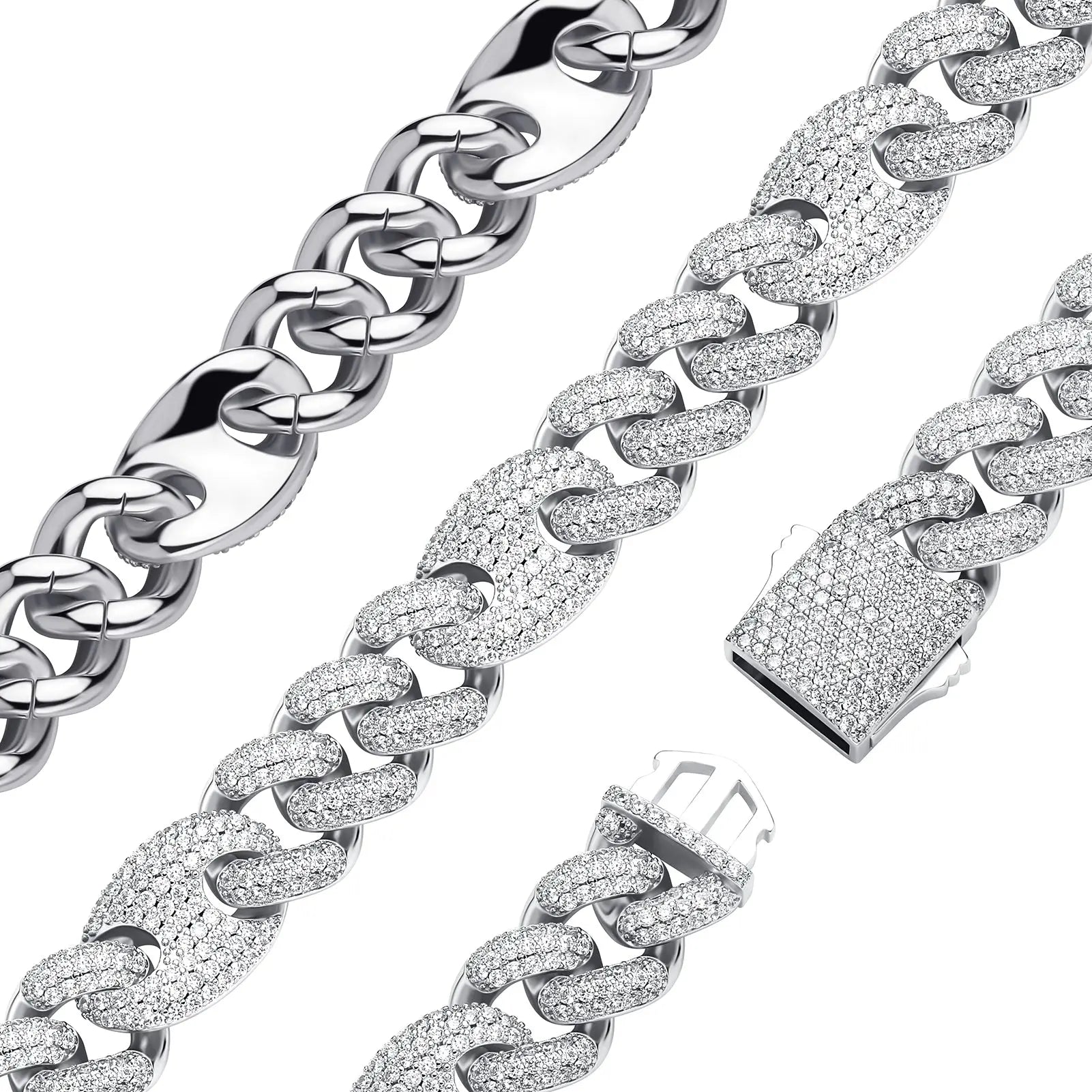 20mm Miami Cuban G-Link Bracelet in White Gold The Icetruck
