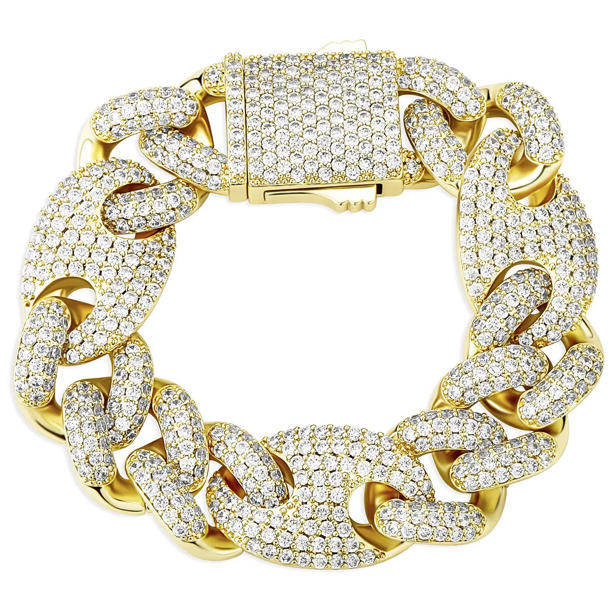 20mm Miami Cuban G-Link Bracelet in Yellow Gold 922.9cm The Icetruck
