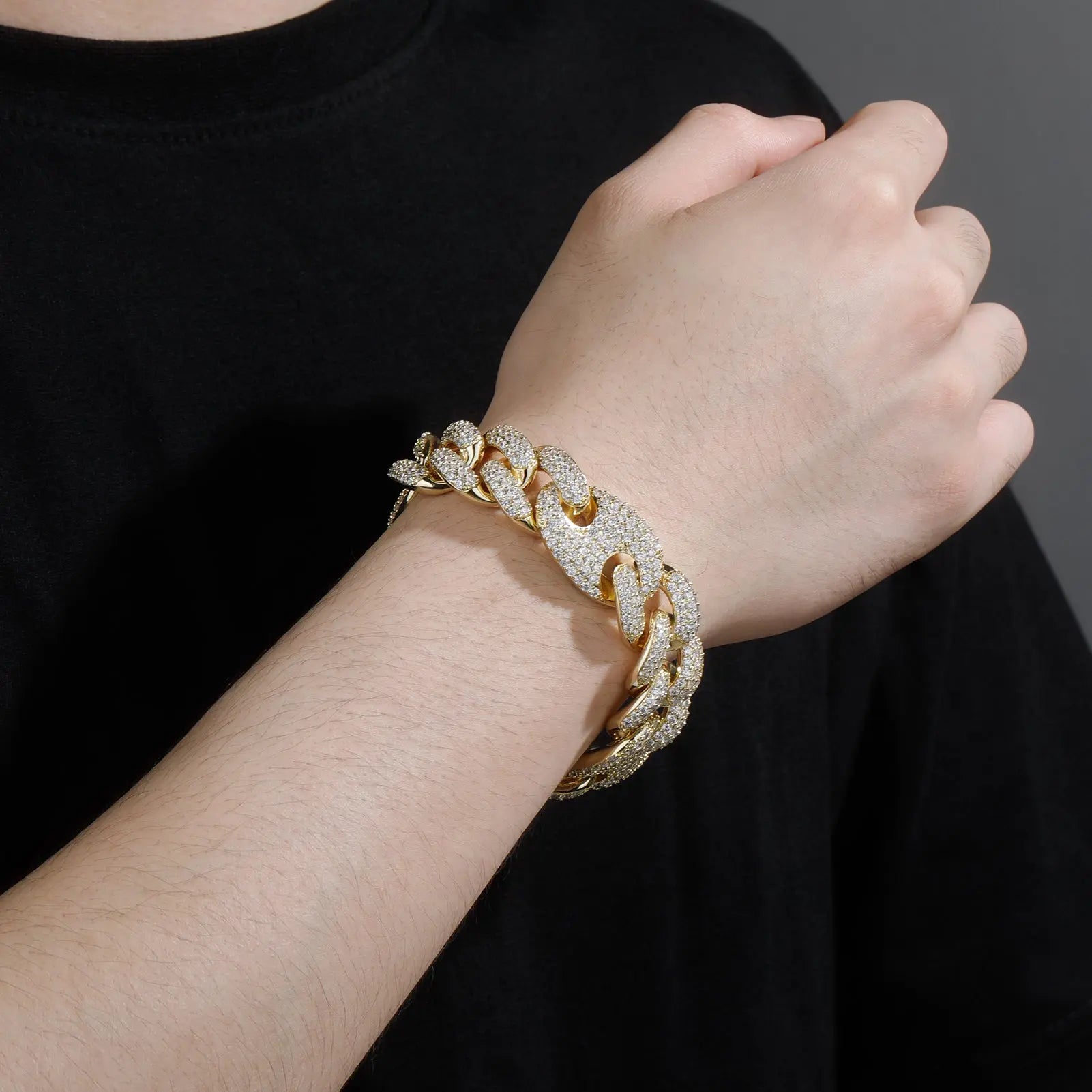 20mm Miami Cuban G-Link Bracelet in Yellow Gold The Icetruck