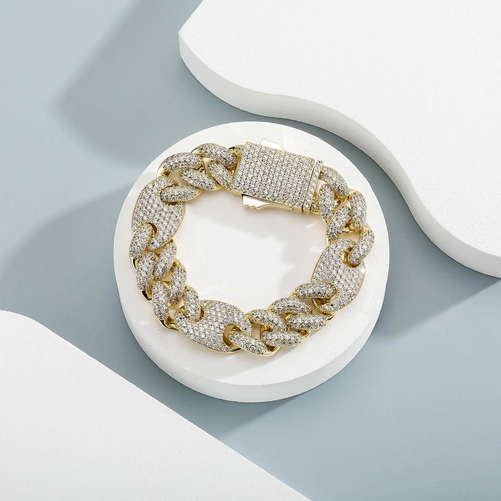 20mm Miami Cuban G-Link Bracelet in Yellow Gold The Icetruck