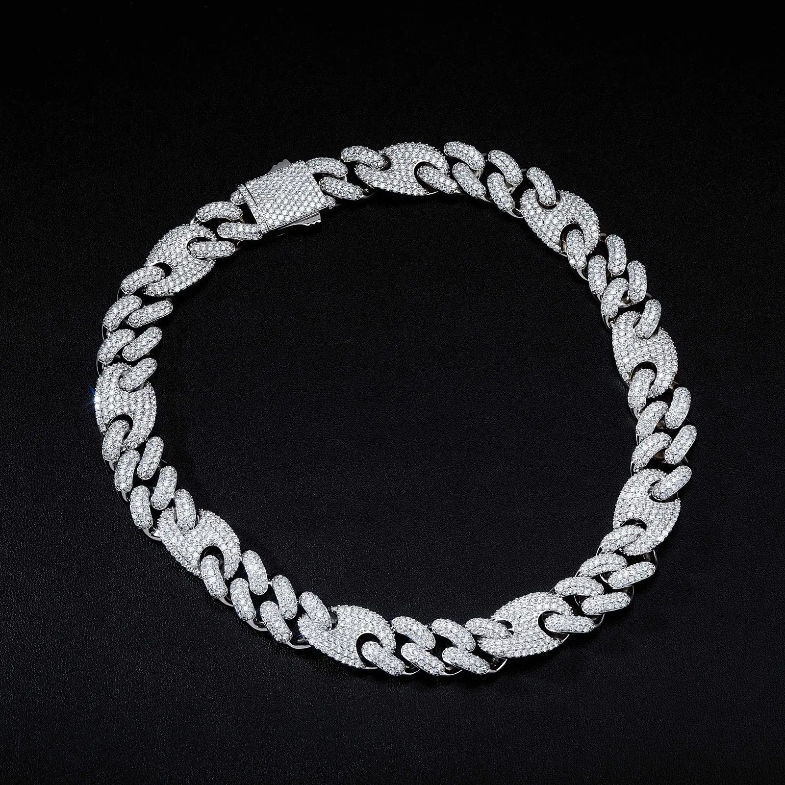 20mm Miami Cuban G-Link Chain in White Gold The Icetruck