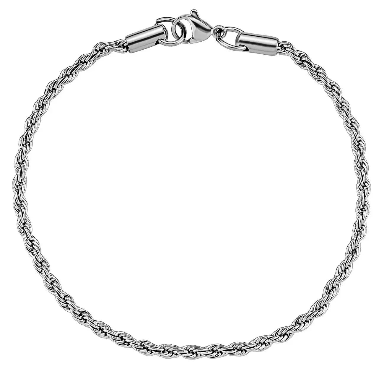 3mm Rope Bracelet in White Gold 922.8cm The Icetruck