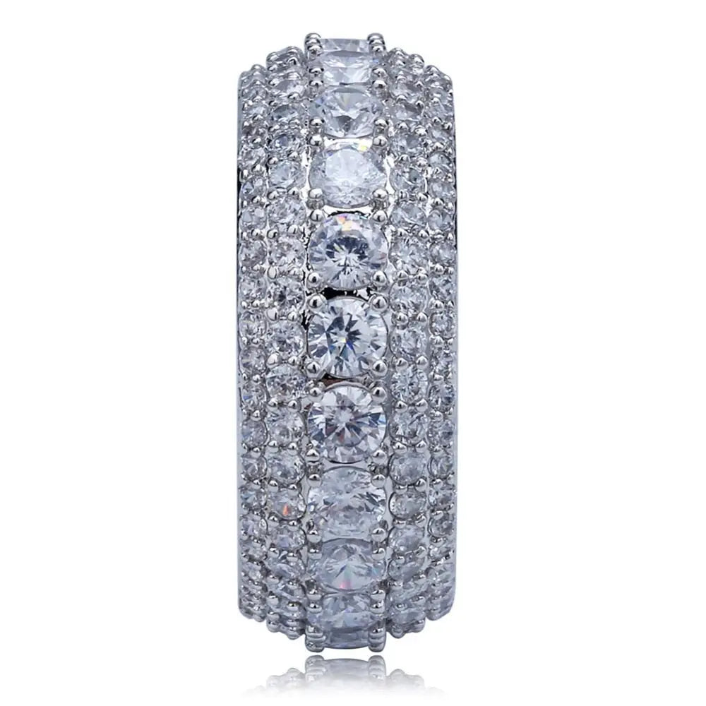 5 Layer Diamond Band Ring in White Gold | - The Icetruck