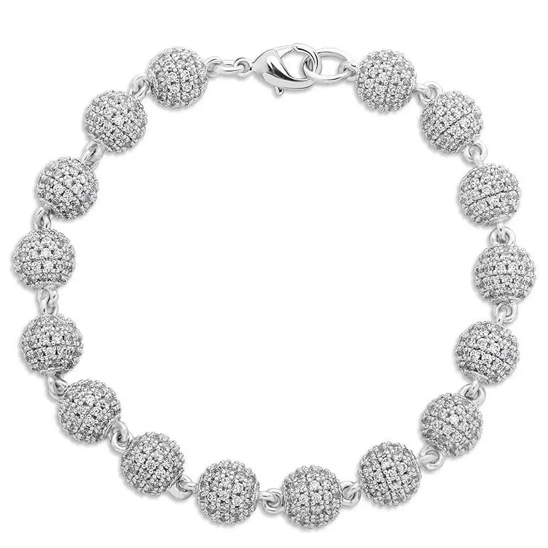 6mm Diamond Beads Bracelet in White Gold 820.3cm The Icetruck
