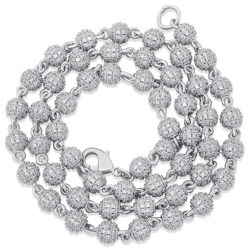6mm Diamond Beads Chain in White Gold 2050.8cm The Icetruck