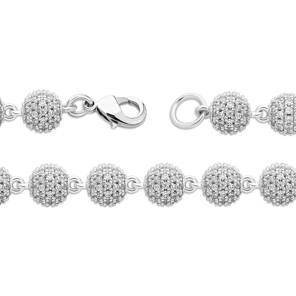 6mm Diamond Beads Chain in White Gold | - The Icetruck