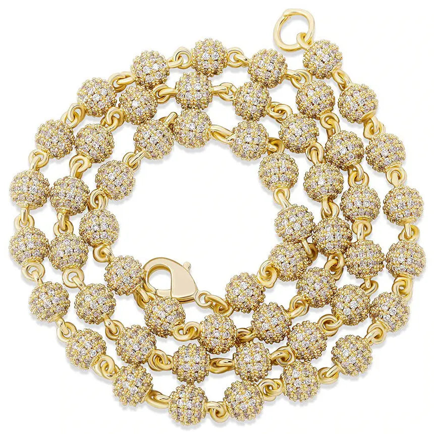 6mm Diamond Beads Chain in Yellow Gold 2050.8cm The Icetruck