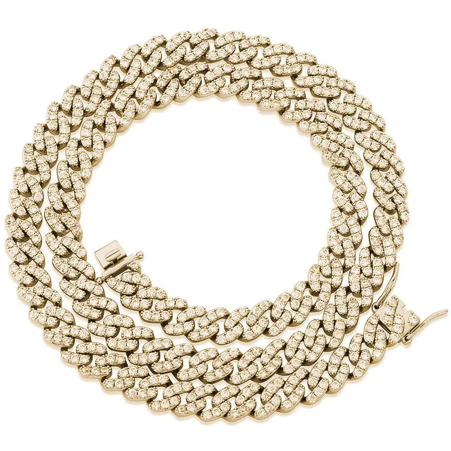 8mm Micro Cuban Link Chain in Yellow Gold 2255.9cm The Icetruck