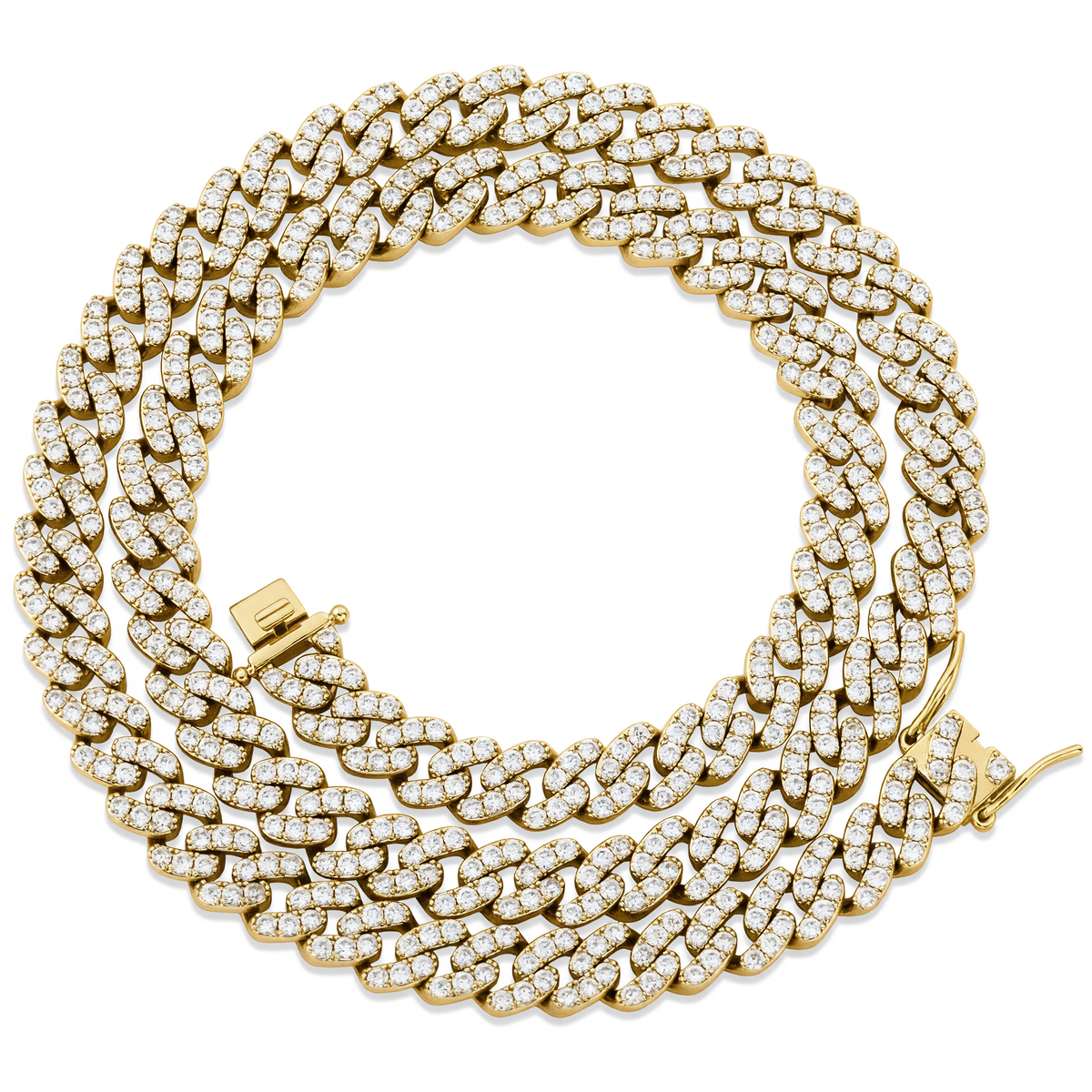 8mm Moissanite Micro Cuban Link Chain - Gold Vermeil
