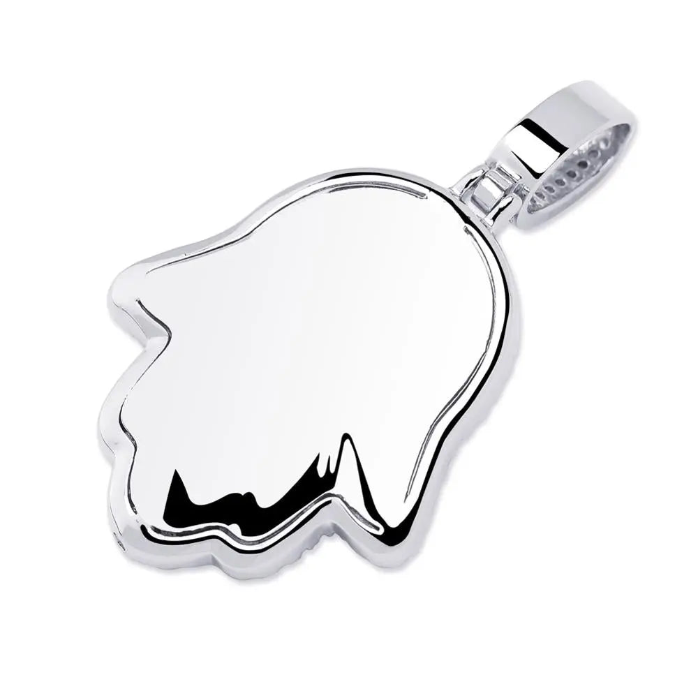 Baguette Diamond Hamza Pendant | - The Icetruck