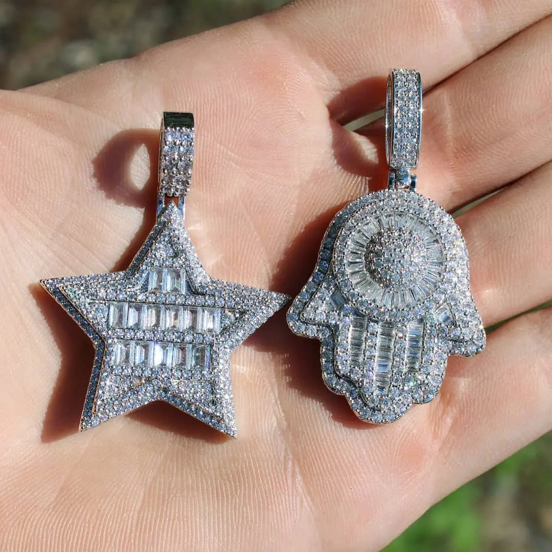 Baguette Diamond Star Pendant | - The Icetruck