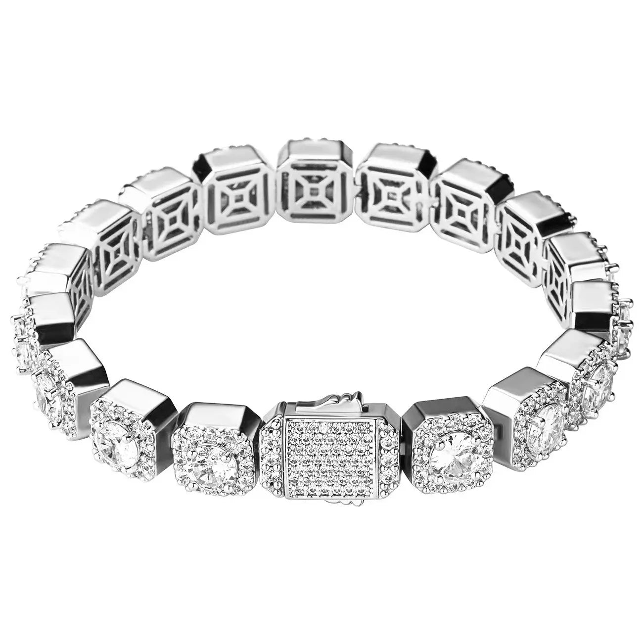 Clustered Tennis Bracelet in White Gold 820.3cm The Icetruck