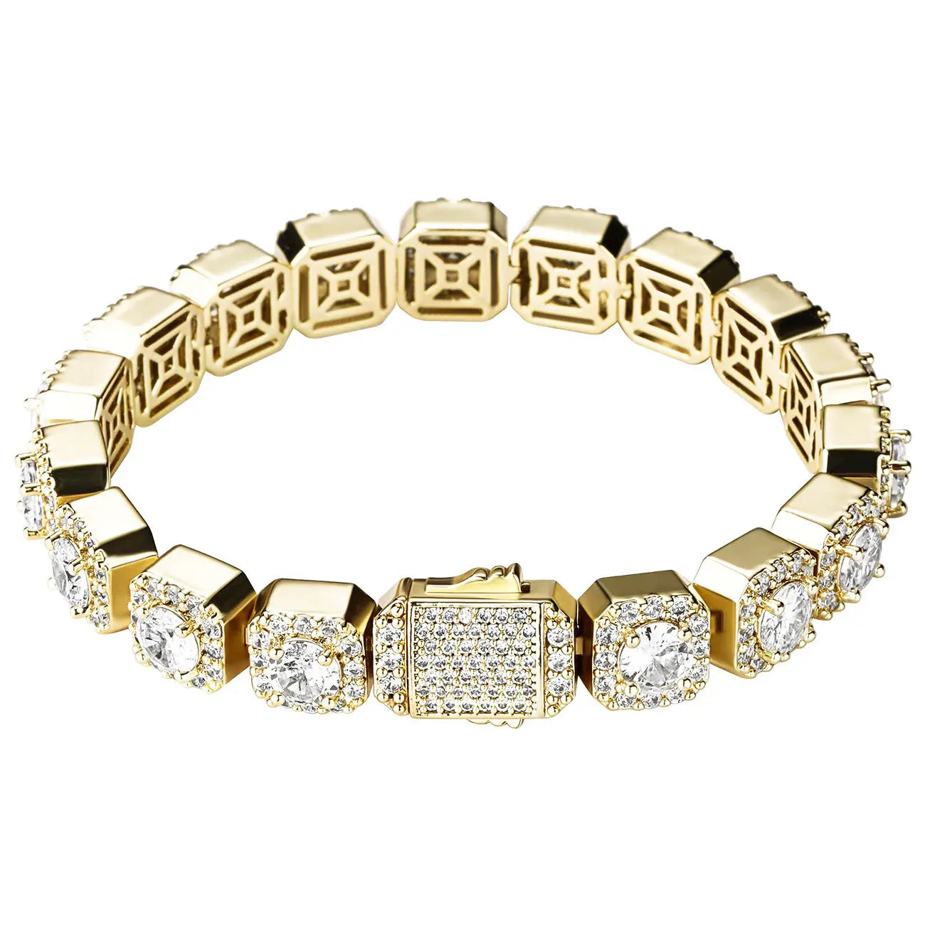 Clustered Tennis Bracelet in Yellow Gold 820.3cm The Icetruck