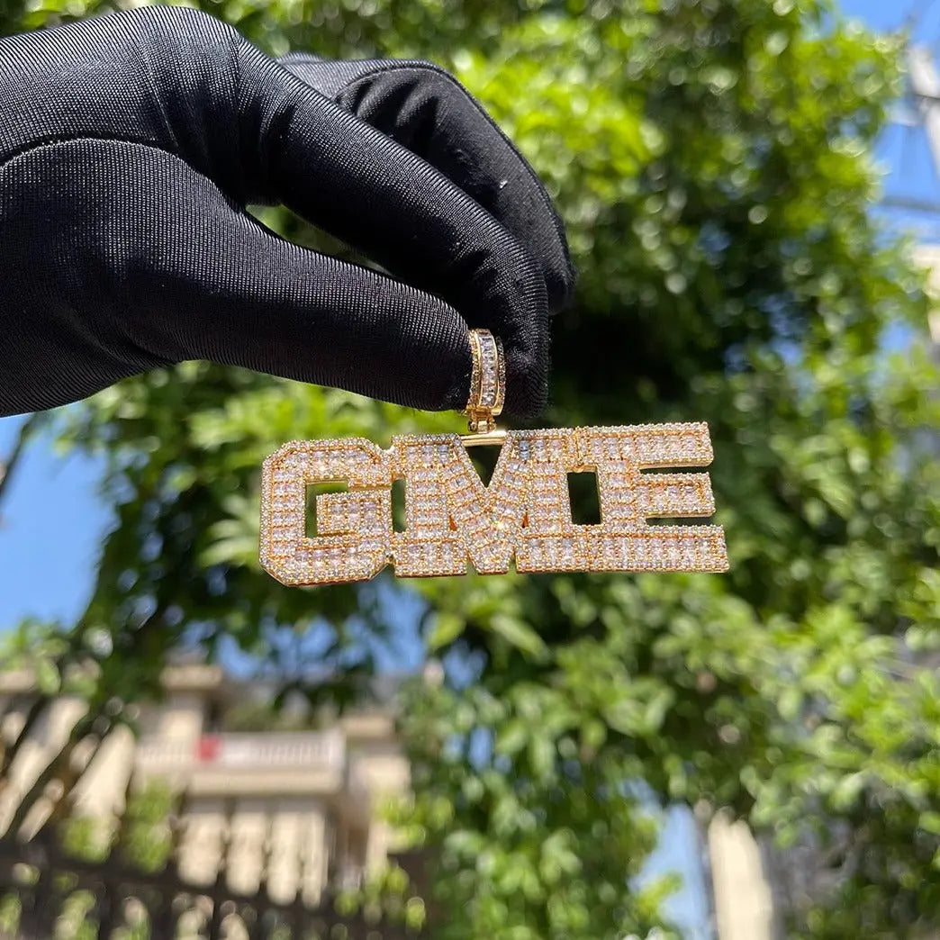 Custom Baguette University Font Pendant The Icetruck