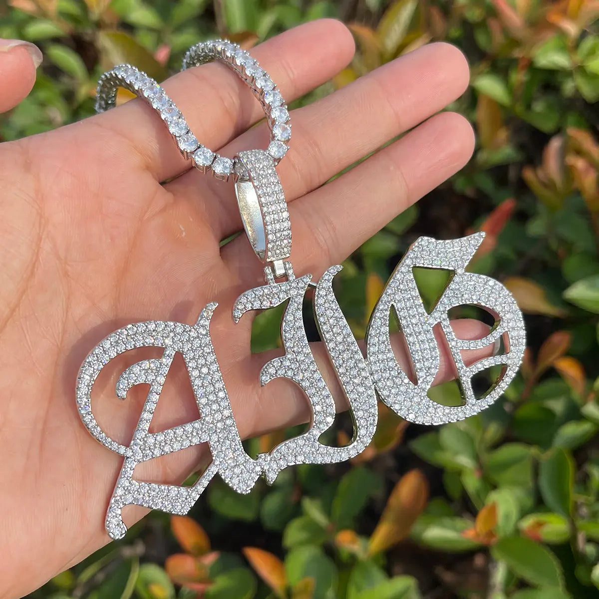 Custom Iced Old English Font Pendant The Icetruck