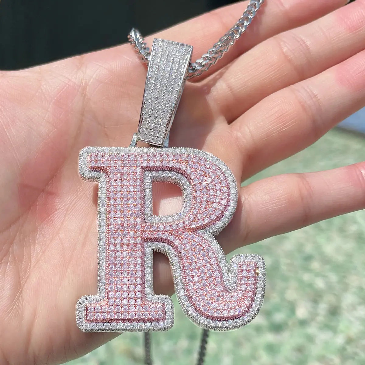 Custom Iced Out Retro Initial Pendant The Icetruck