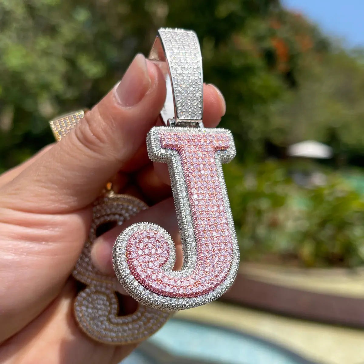 Custom Iced Out Retro Initial Pendant The Icetruck