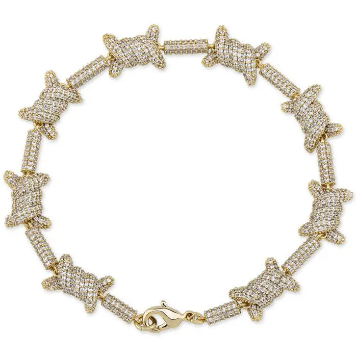Diamond Barb Wire Bracelet in Yellow Gold 820.3cm The Icetruck