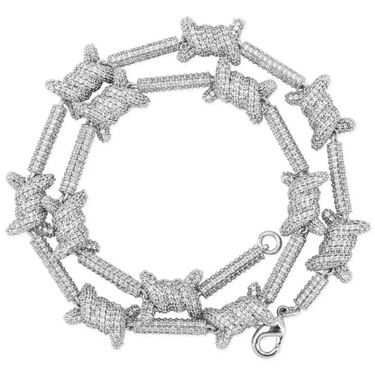 Diamond Barb Wire Necklace in White Gold 2255.9cm The Icetruck