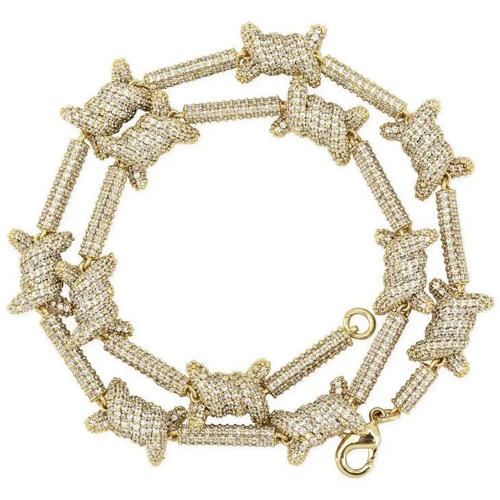Diamond Barb Wire Necklace in Yellow Gold 2255.9cm The Icetruck