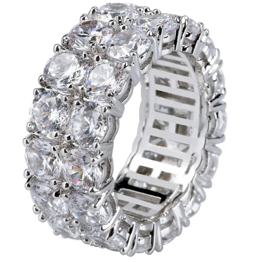 Double Row Eternity Ring in White Gold 11925Silvermadetoorder The Icetruck
