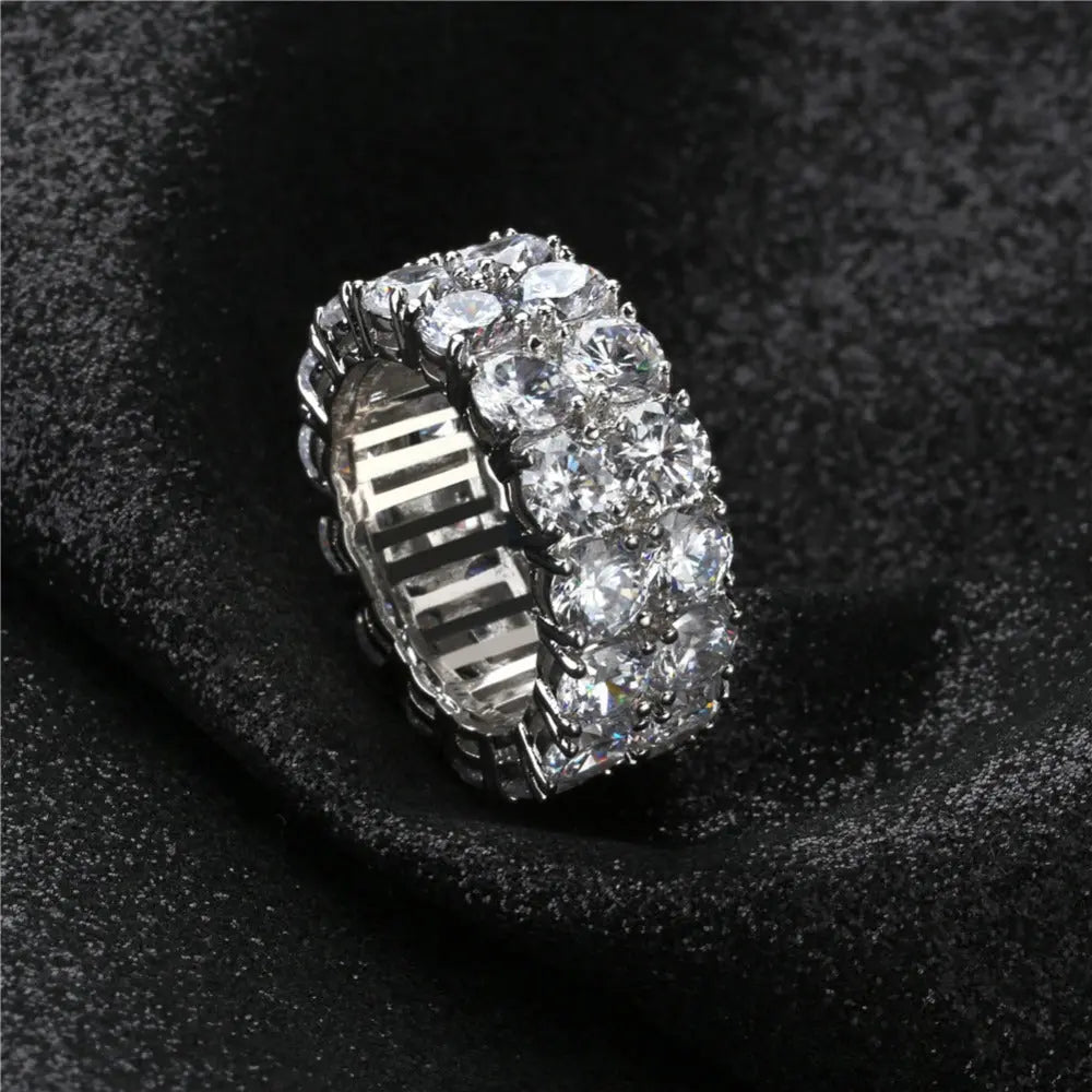 Double Row Eternity Ring in White Gold The Icetruck