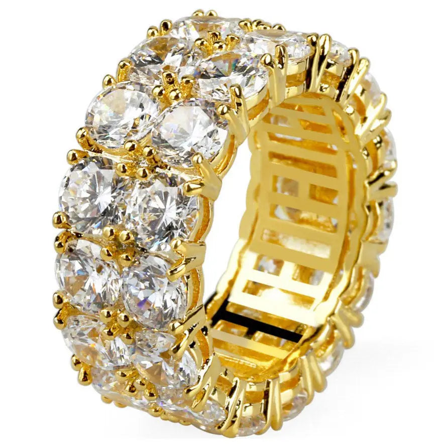 Double Row Eternity Ring in Yellow Gold 11GoldVermeilmadetoorder The Icetruck