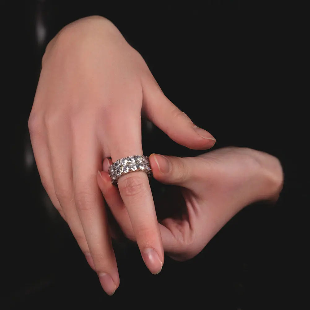 Double Row Eternity Ring in Yellow Gold The Icetruck