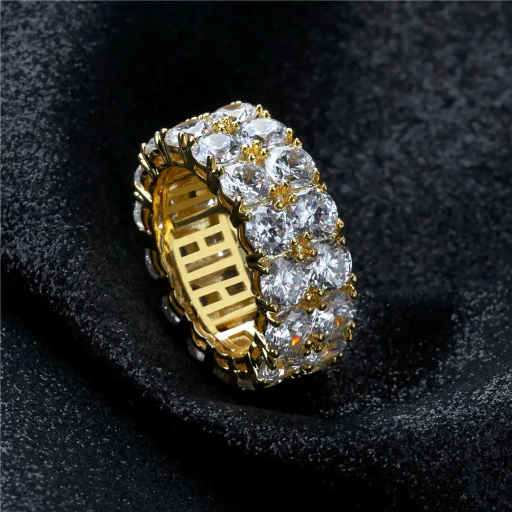 Double Row Eternity Ring in Yellow Gold The Icetruck