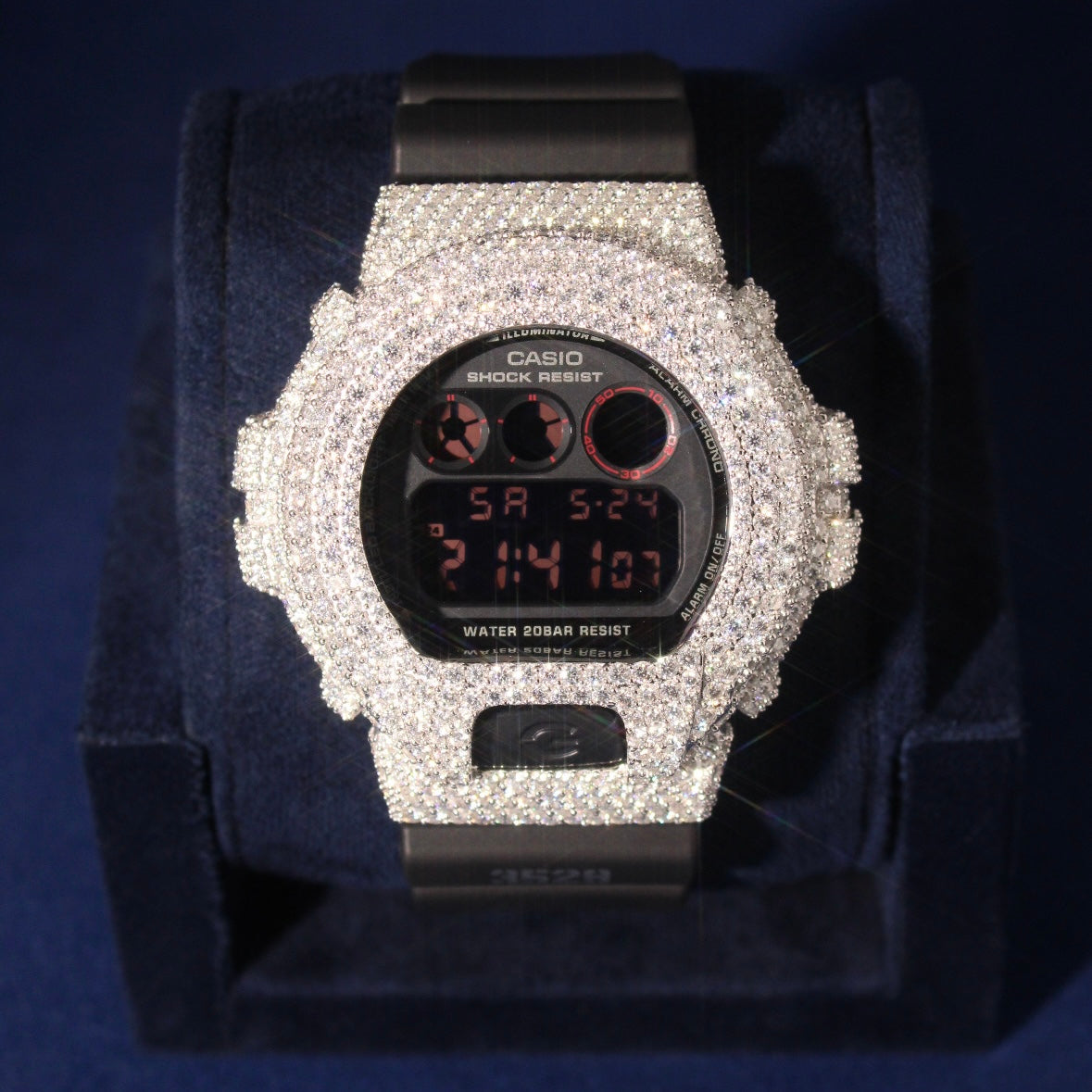 Moissanite Pavé Case for DW-6900 - 925 Silver