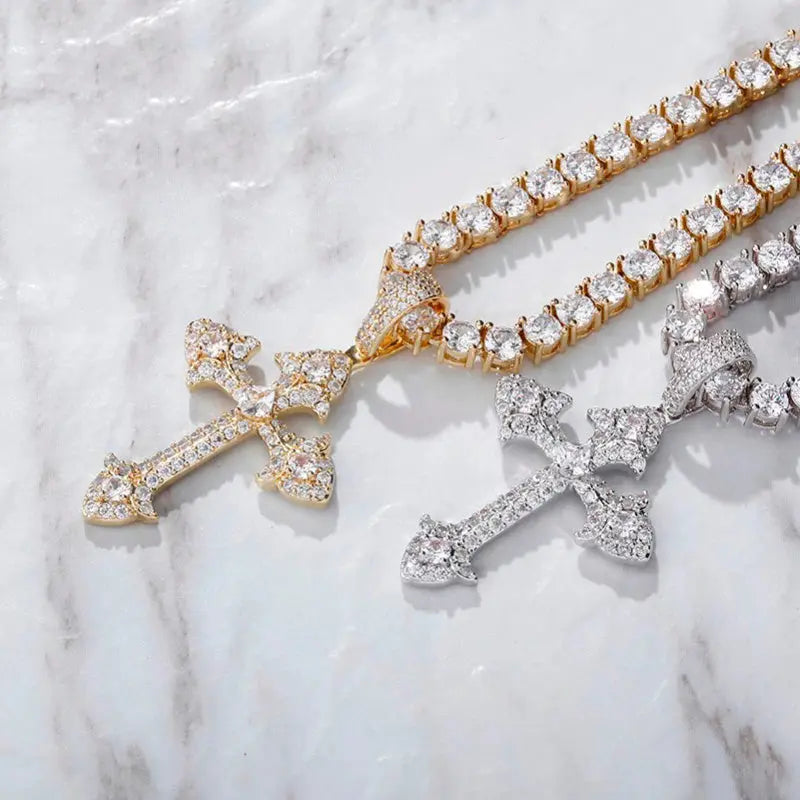 Fleur de Lis Cross Pendant The Icetruck