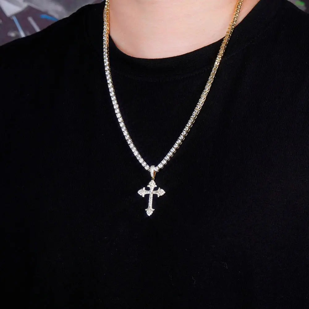 Fleur de Lis Cross Pendant The Icetruck