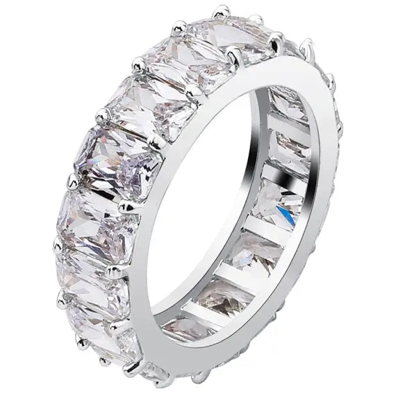 Iced Baguette Ring in White Gold 11925Silvermadetoorder The Icetruck