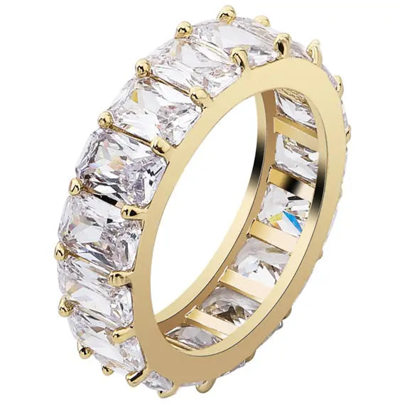 Iced Baguette Ring in Yellow Gold 11GoldVermeilmadetoorder The Icetruck
