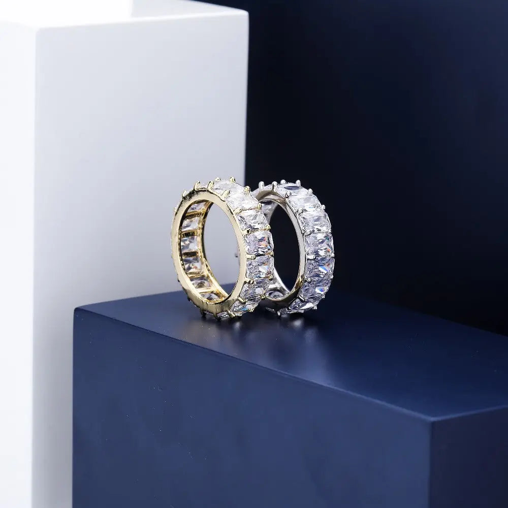 Iced Baguette Ring in Yellow Gold The Icetruck