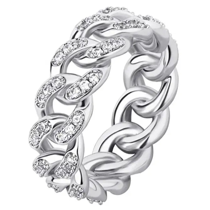 Iced Cuban Ring in White Gold 1062mm925Silvermadetoorder The Icetruck