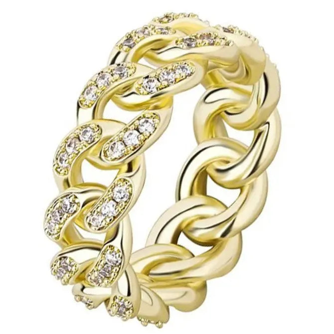 Iced Cuban Ring in Yellow Gold 1062mmGoldVermeilmadetoorder The Icetruck