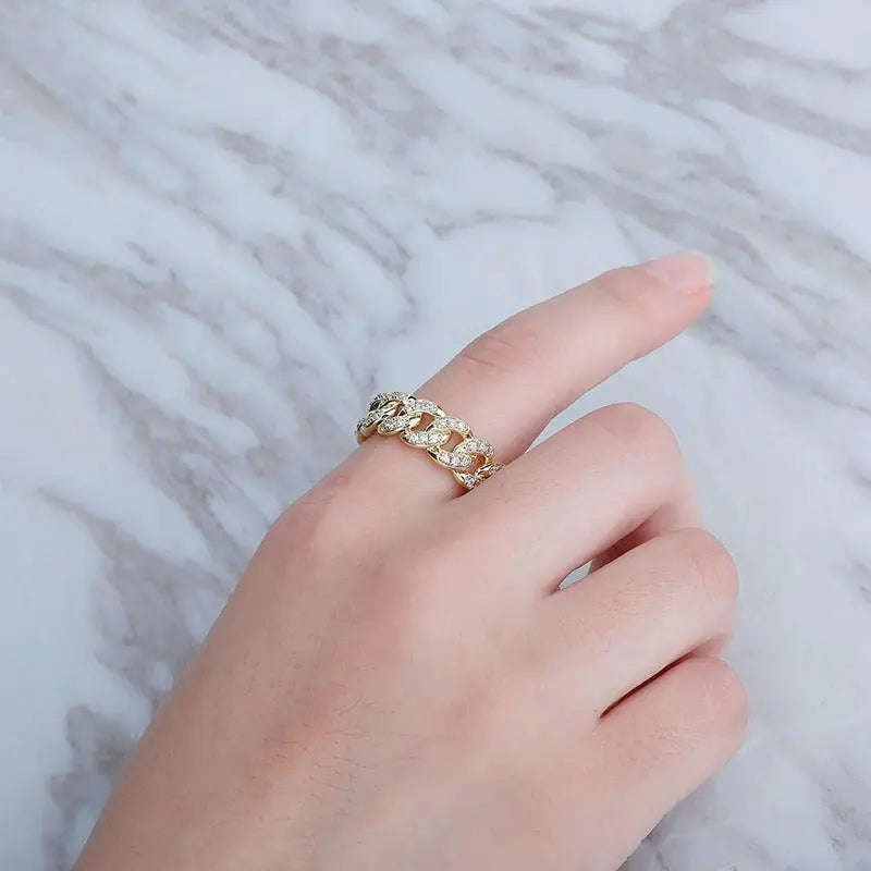 Iced Cuban Ring in Yellow Gold | - The Icetruck