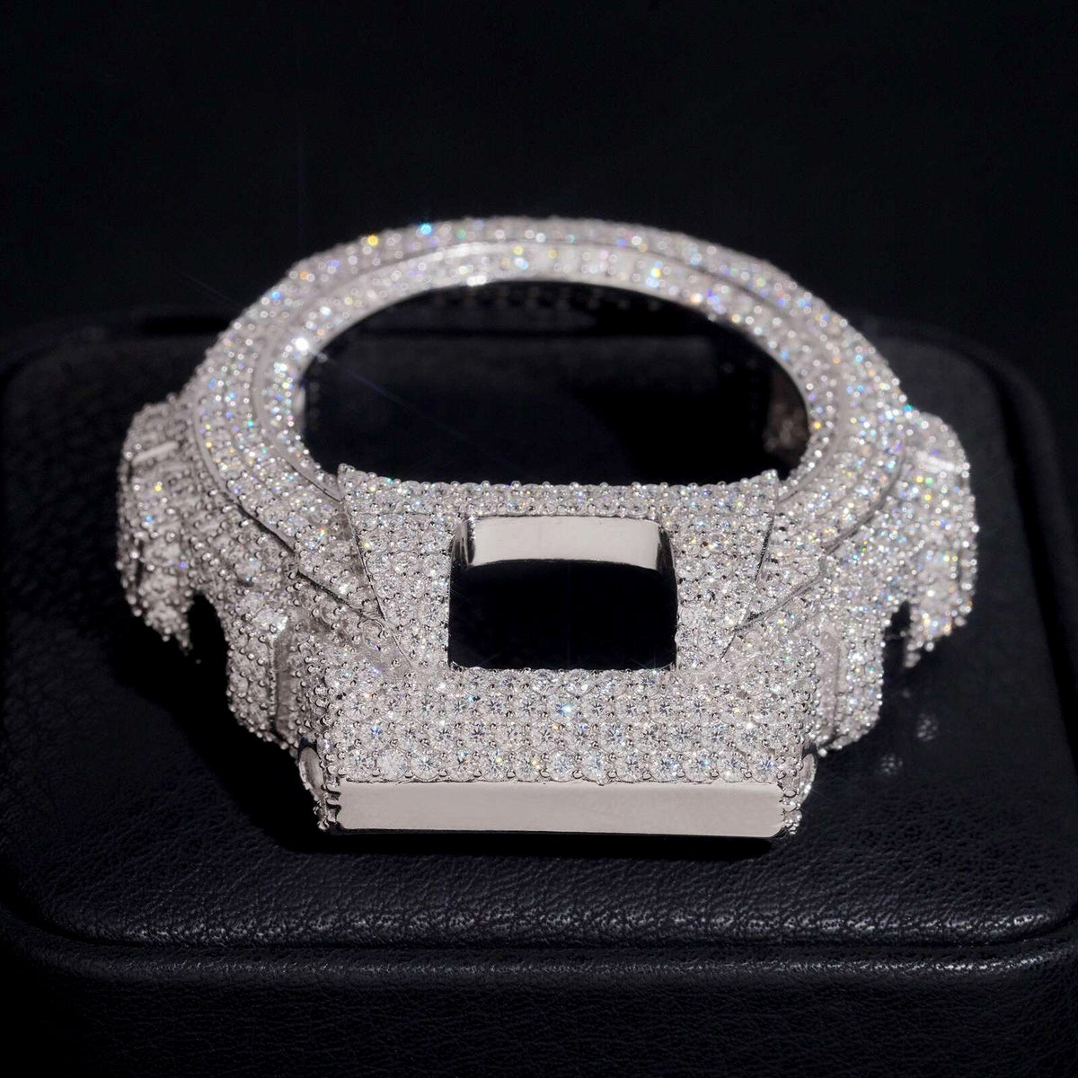 Moissanite Pavé Case for DW-6900 - 925 Silver