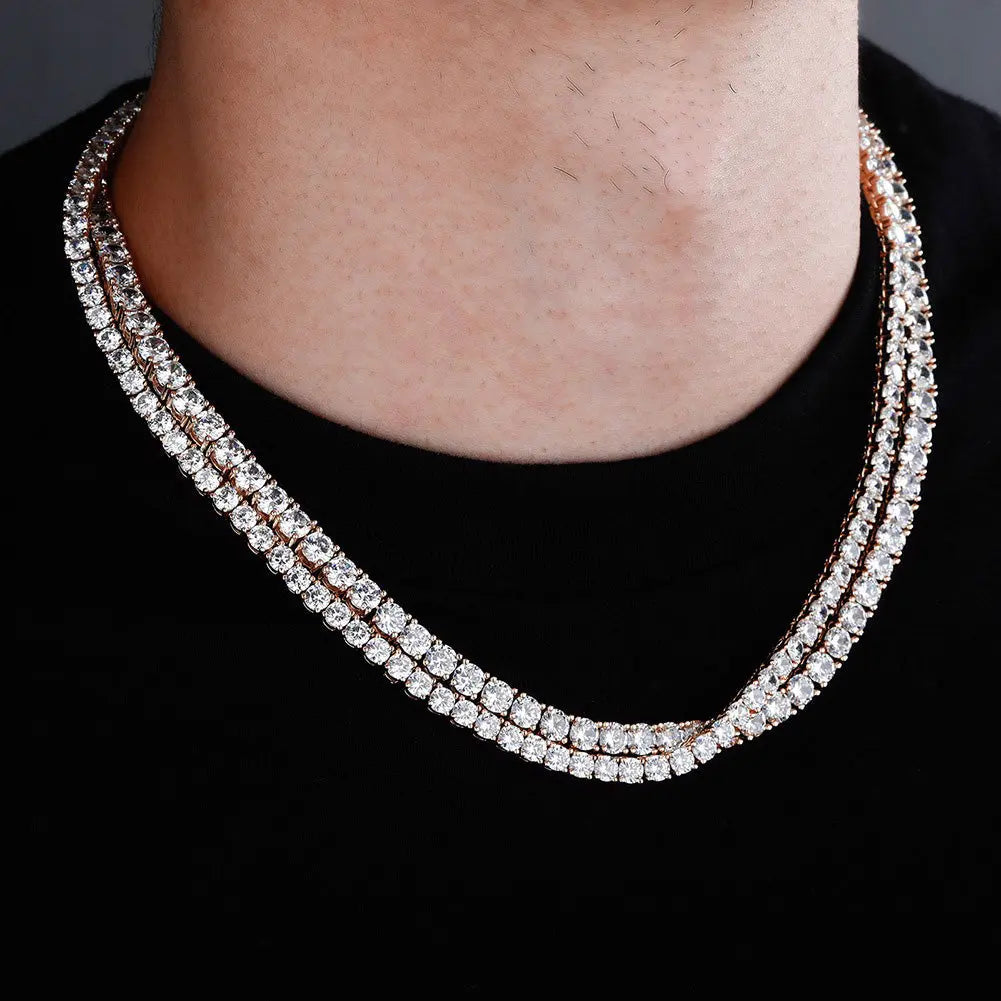 Round Cut Tennis Chain in Rose Gold The Icetruck