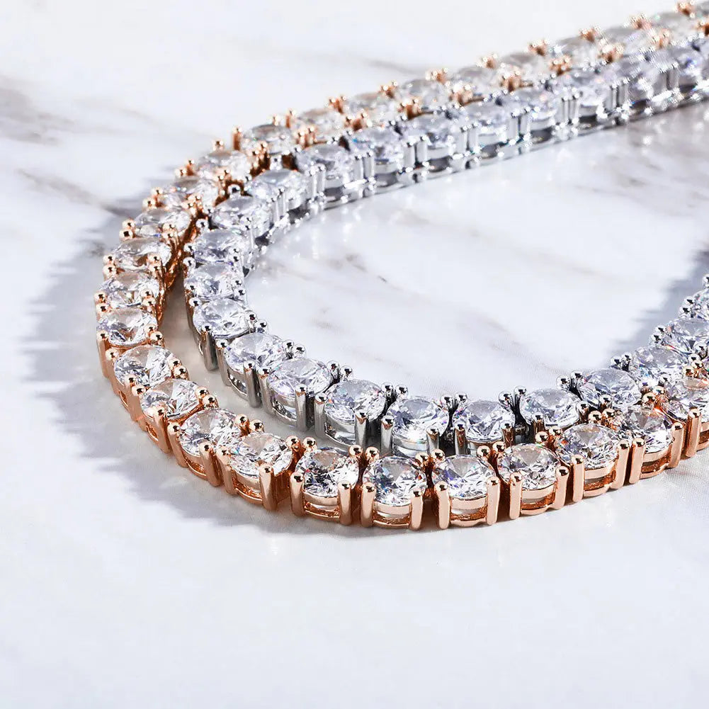 Round Cut Tennis Chain in Rose Gold The Icetruck