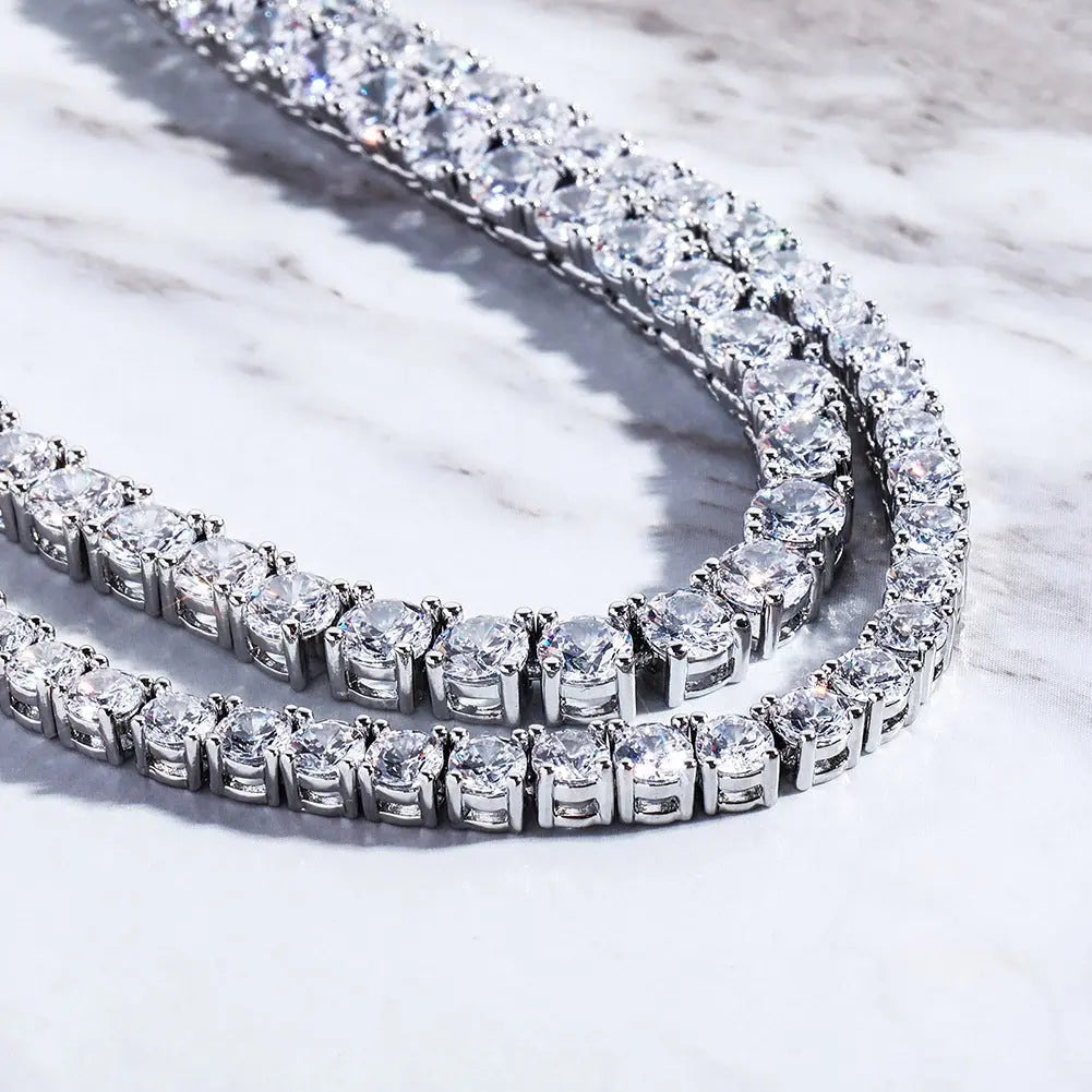 Round Cut Tennis Chain in White Gold The Icetruck