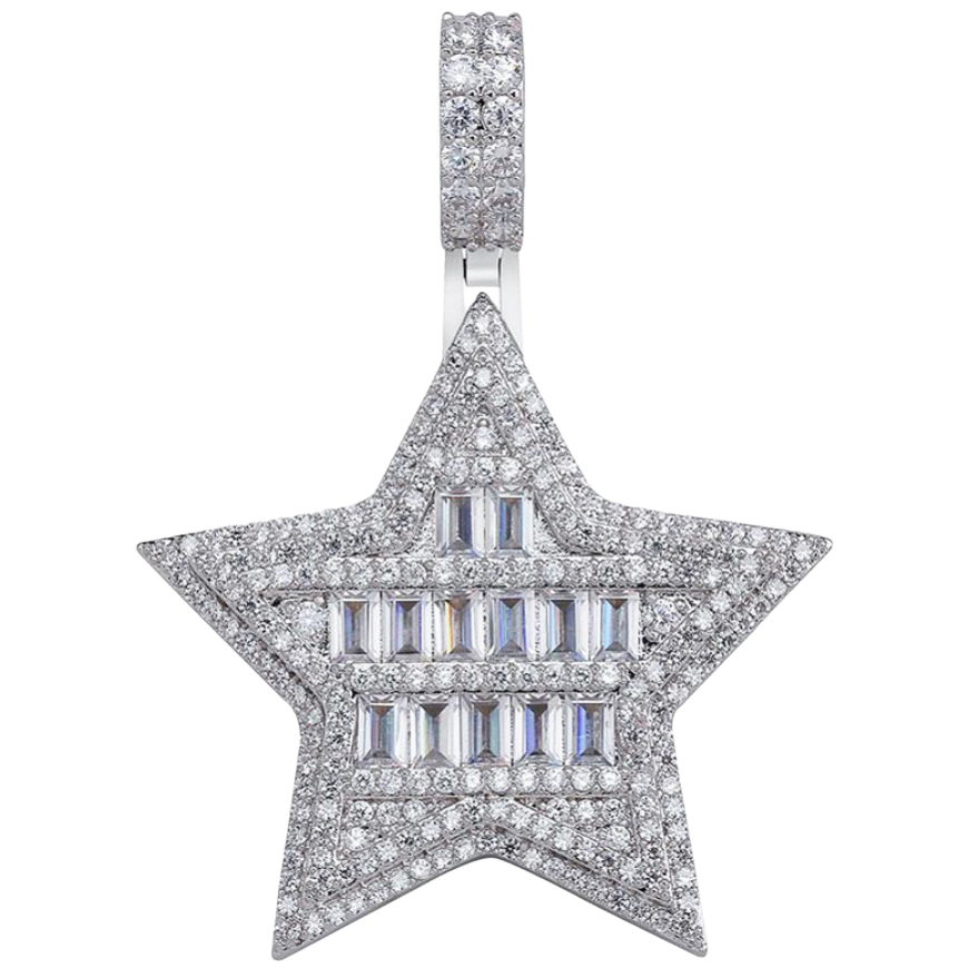 Baguette Diamond Star Pendant