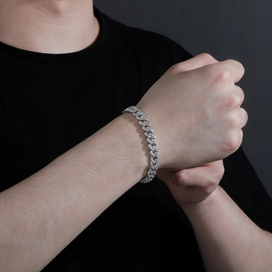 8mm Micro Cuban Link Bracelet - 925 Silver